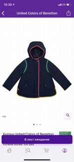 Куртка для девочки benetton р120 темно синий