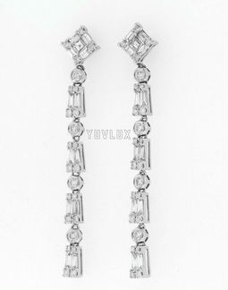 Золотые серьги с бриллиантами 2.78 ct