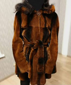 Шуба норковая с капюшоном