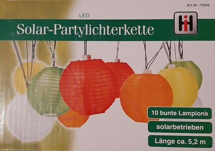 Разноцветные фонари на солнечных батареях германия