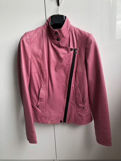 Кожаная куртка светло-розовая (натуральная кожа)