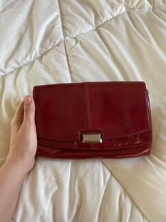 Клатч ecco лакированный бордовый