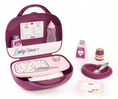 Набор няни Smoby в чемоданчике, Baby Nurse, 12 аксессуаров (220341)