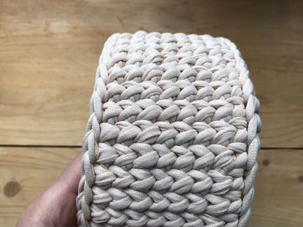 Набор вязаных корзинок из трикотажной пряжи, 2 шт