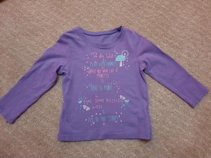 Футболка с рукавом mothercare 80см