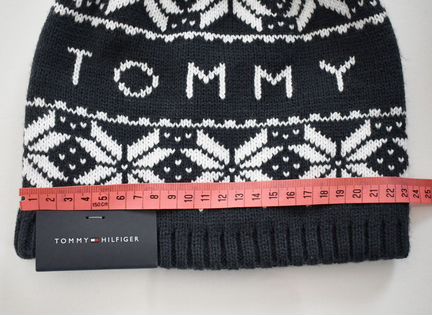 Зимняя Шапка с Помпоном Tommy Hilfiger. Оригинал