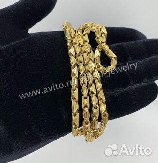 Новая Цепочка мужская из желтого золота 60 см 31.3