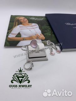 Серьги кольцо браслет chopard happy hearts
