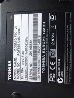 Ноутбук Toshiba f50-127