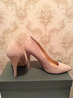 Туфли-лодочки замшевые, р.36,5-37