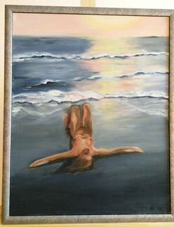 Девушка картина масло,холст на подрамнике,40*50 см