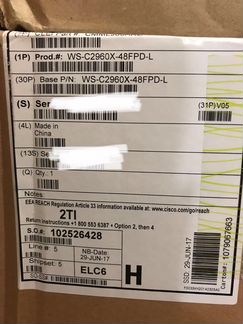 Новый Cisco WS-C2960X-48FPD-L
