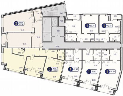 2-к апартаменты, 103.9 м², 2/11 эт.