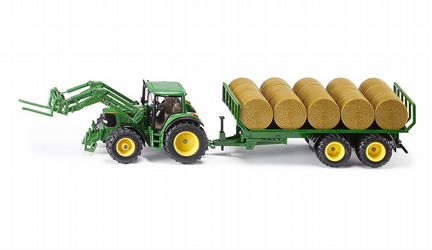 Трактор Siku John Deere, с прицепом для КИП сена (1:32) (3862)