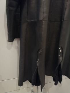 Дубленка натуральная 46 размер со стразами