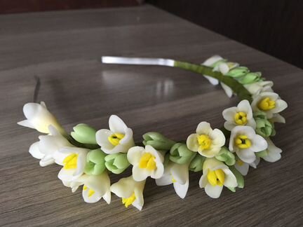 Нежный ободок из полимерной глины