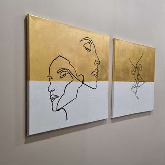 Интерьерная картина 2 шт поталь акрил