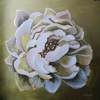 Картина на холсте на подрамнике, акрил, поталь