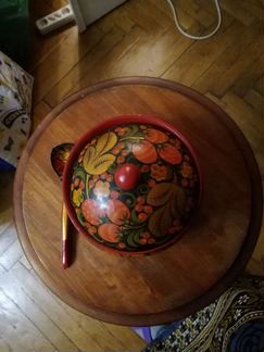 Сахарница с ложкой хохлома