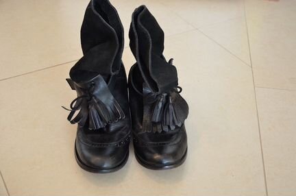 Французские крутые стильные сапоги: кожа+ замша