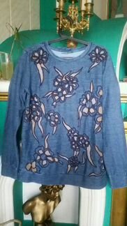 Диди. Коттон. Цвета джинсы. Дэкор из сетки