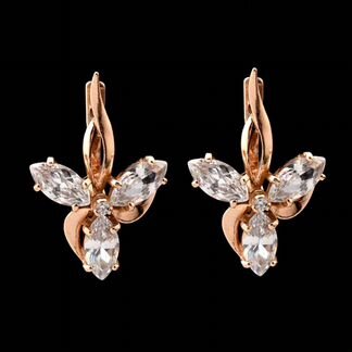 Серьги из серебра с фианитовыми вставками