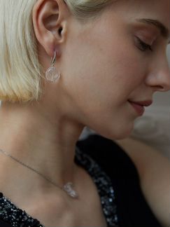 Серебряные серьги с кристаллами Swarovski