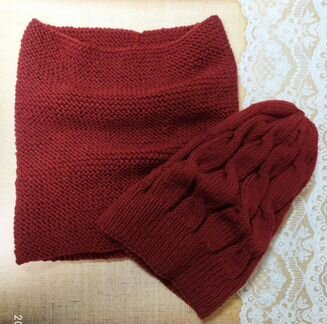 Шапка, снуд ручная работа