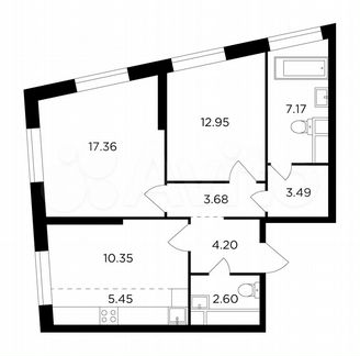 3-к квартира, 67.3 м², 28/30 эт.