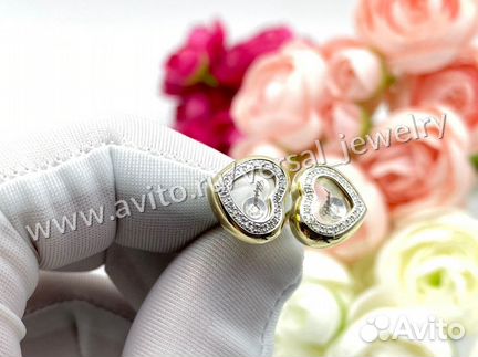 Золотые Серьги пусеты с бриллиантами Chopard