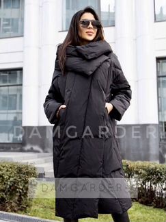 Черное зимнее пальто