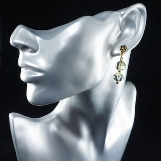 Серьги Лимонные спирали (лэмпворк)