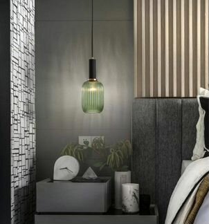 Подвесной светильник с зеленым плафоном SKU21