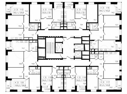 3-к квартира, 81.4 м², 16/23 эт.