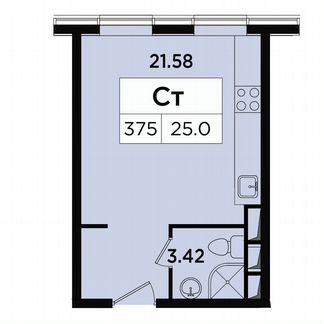 Апартаменты-студия, 25 м², 16/18 эт.