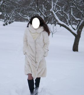 Белая норковая шуба Греция 44