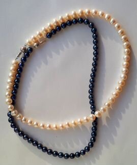 Колье из жемчуга с золотым замком 585