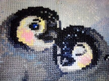 Вышивка ручная работа пингвины