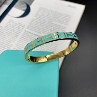 Браслет Tiffany T с голубой эмалью