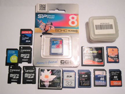 Карты памяти Compact Flash, SD, microSD adapters