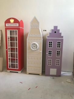 Шкафы домики в детскую. Стенка из шкафов Ш-7