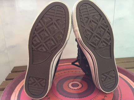 Высокие кожаные кеды converse