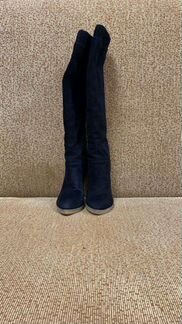 Сапоги замшевые, осенние. Внутри кожа лайка