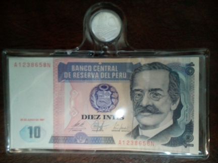 Банкнота 10 Инти Перу новая