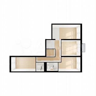 3-к квартира, 87.2 м², 6/9 эт.